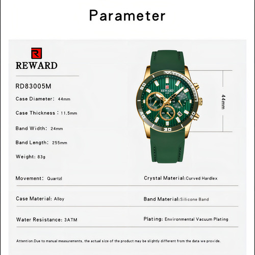 Relojes De Cuarzo Reward Business Calendar Para Hombre Color Del Bisel Negro