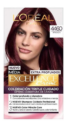 Tinte Imedia Excellence Loréal Creme Tono 4460