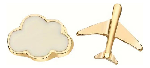 Aretes Moda Mujer Aviones Aviación Nube Minimalista Vintage