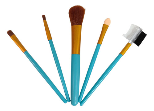 Set 5 Brochas Maquillaje Mujer Belleza Makeup Sombras Ojos