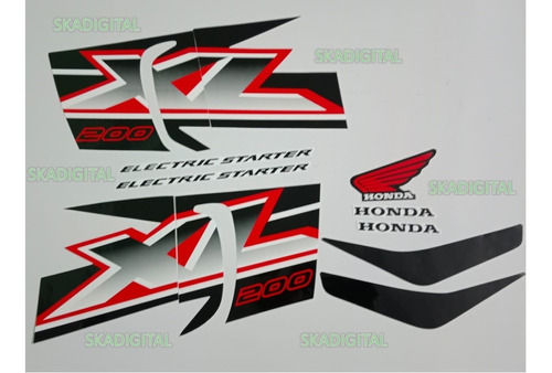 Kit Completo De Calcomanías Honda Xl 200
