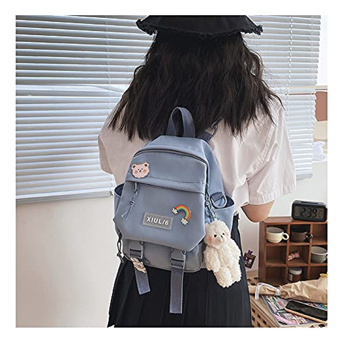 Mochila Mini Para Niños Para Escuela Aesthetic Kawaii Azul