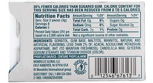 Imagen 3 de 5 de Trident White Sugar Free Gum (wintergreen, 16 Piezas,