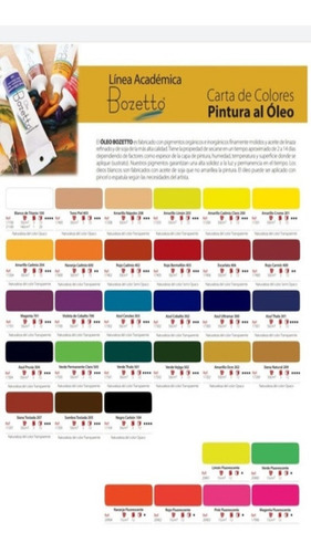 Oleos Bozzeto X 6 De 50 Ml Cada Tubo Colores A Elección