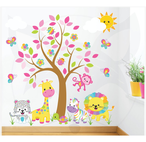 Vinilos Infantiles Arboles Rama Animales Aia 51a54 100x100cm