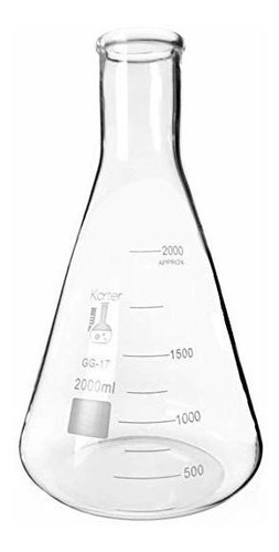 2000ml Estrecha Boca Del Frasco De Erlenmeyer, Vidrio Borosi