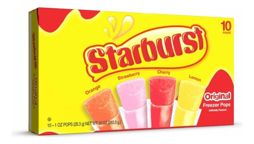 Starburst Freezer Pop Paleta Helada Frutas 283 G 10 Pz Bolis