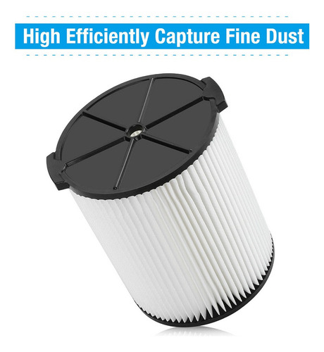 Filtro Vca Úmido//seco Para Filtro De Vácuo Ridgid Vf4000