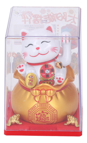 Braço Ondulante Automático Lucky Cat Statue Solar Movido A E