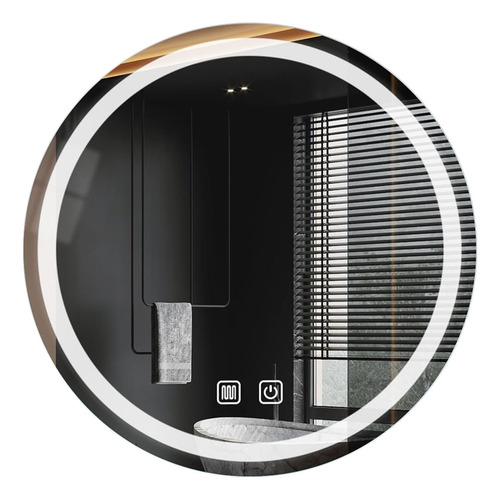 AZ Espejo Led Redondo Decorativ Con Luz Touch Moderno Para Baño