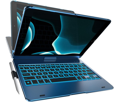 Funda C/teclado Chesona Para iPad 9g/8g/7g 10.2 Pacific Blue