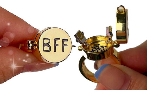 2 Anillos Bff Mejores Amigos Color Oro Unisex Bob Esponja