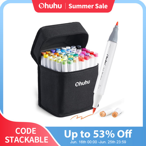 Conjunto De 72 Canetas Ohuhu Color Alcohol Markers Honolulu
