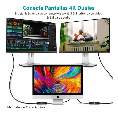 Imagen 6 de 7 de Choetech Cable Adaptador Convertidor Usb Tipo C A Hdmi 4k