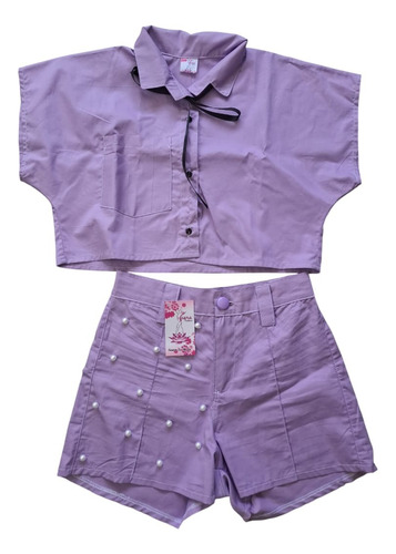 Conjunto Short Y Blusa Verano Dama Talla Mediana