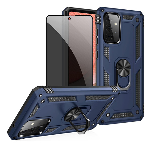 Funda Uso Rudo Golpes Para Samsung Galaxy A72 Carcasa +mica Azul Samsung Galaxy A72 4g/5g