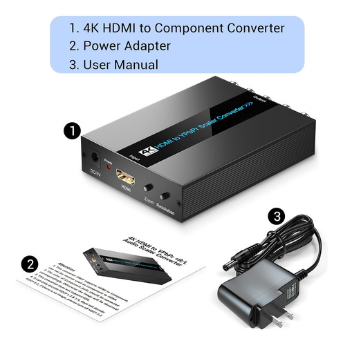 Convertidor Hdmi A Componentes De 4k/60 Hz Con Función De Es