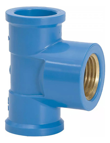 Tê Soldável Azul com Bucha de Latão 20mm x 1/2" Amanco 11842