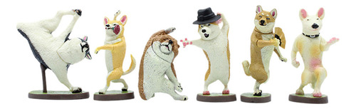6x Figuras De Perro Estatuas Perrito En Miniatura Baile