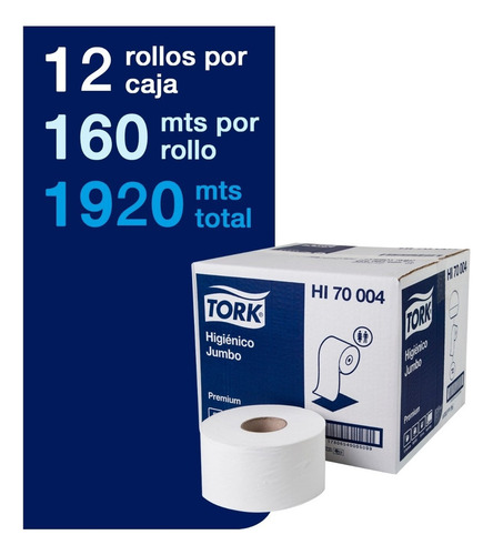Papel Higiénico 12 Rollos X 160 Metros. Doble Hoja Hi70004
