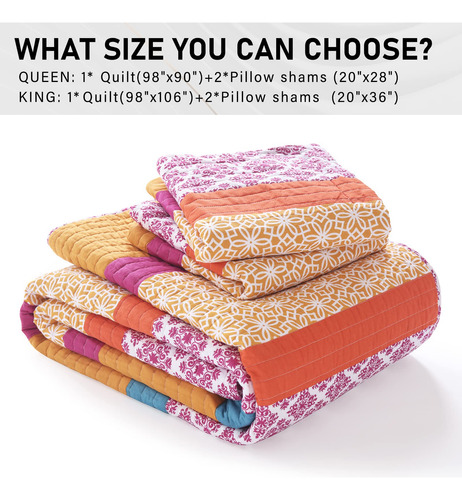 Set De Colcha Perhom Boho King Size - 100% Algodón