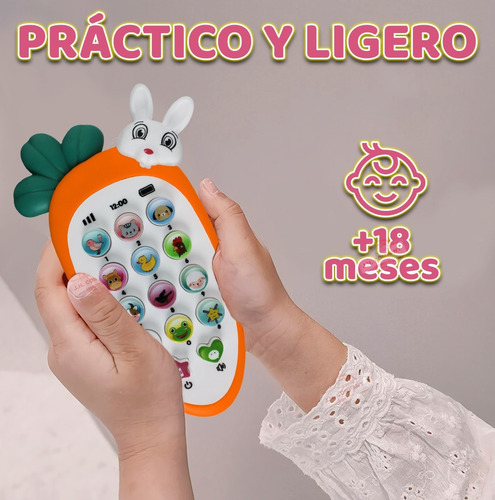 Imagen 4 de 10 de Telefono Didactico Musical Mordedera Para Bebe Juguete A-318