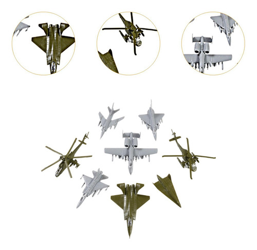 ////8 Piezas De Avión Ensambladas Modelo 1:144 Estilo Modelo