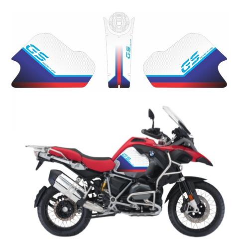 Kit Adesivos Protetor Tankpad Bocal Para Bmw 1200gsa 18582 Cor AZUL BRANCO