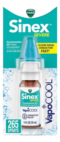 Vicks Sinex Spray Nasal Severo Con Vapocool, Vapores De De O