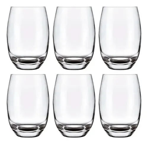 Jogo De Copos 6 Peças Aruba Califórnia Amber  Transparente Água Suco 450ml - Aas