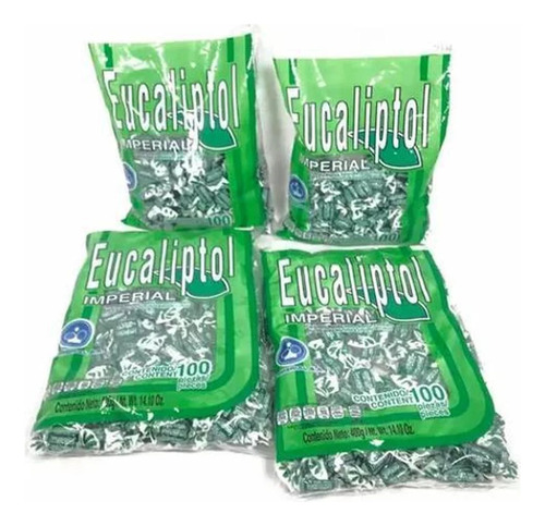 2 Bolsa Dulce Eucaliptol 100pz C/u Caramelo Mentol Eucalipto