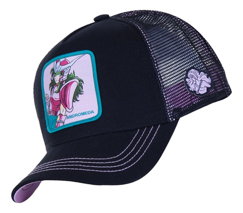 Gorra Trucker Caballeros Del Zodiaco Shun De Andrómeda Andromeda Negro Unitalla
