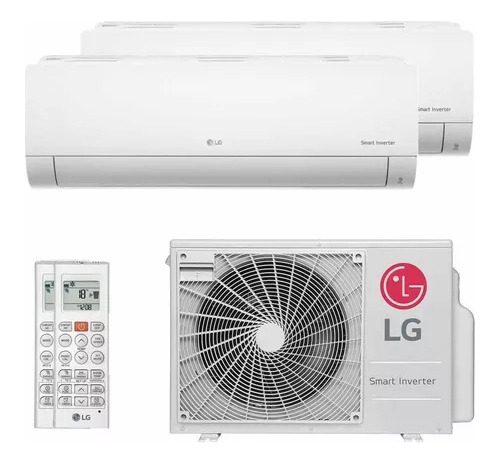 Aire acondicionado LG 18000 Btus Split (1 x 9000+1 x 1200) Q/f 220 V, color blanco