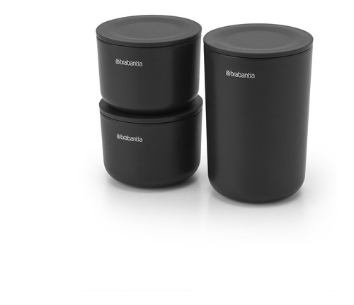Imagen 2 de 6 de Set X3 Recipientes De Tocador Dark Grey Apilables Brabantia
