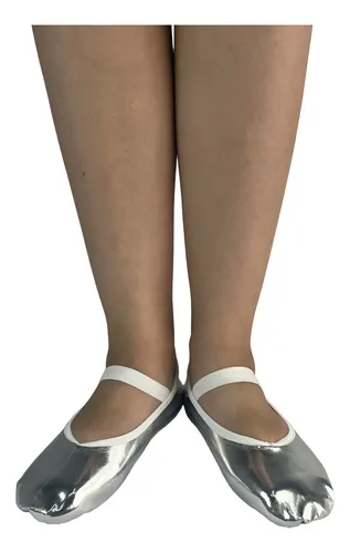 Sapatilha Ballet Sintética Prata Infantil