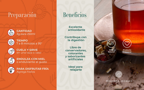 Tisana Frutal Rooibos Calendula 200gr Molienda Sagrada