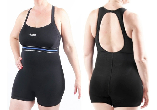 Imagen 2 de 4 de Malla Natación Speed Anticloro Traje Baño Con Pierna Broche