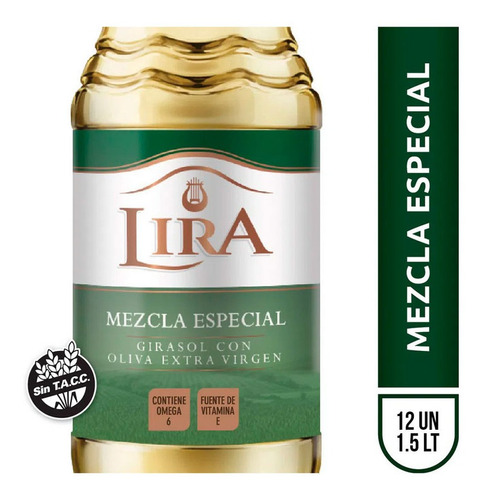 Aceite Lira Oliva Y Girasol 1,5 Lt X 12 Unidades