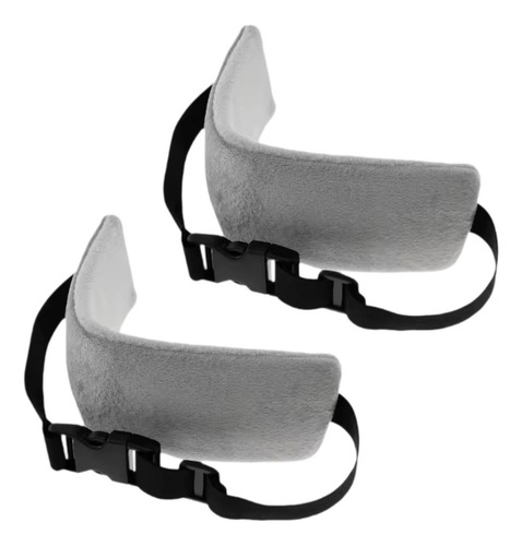 - Corturas De Almohada De 2x Cuello Avión Accesoria De Gris