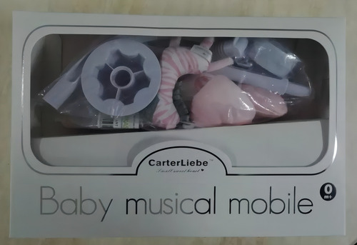 Móvil Musical Para Cuna Colores Pasteles Color Celeste Animales De Granja