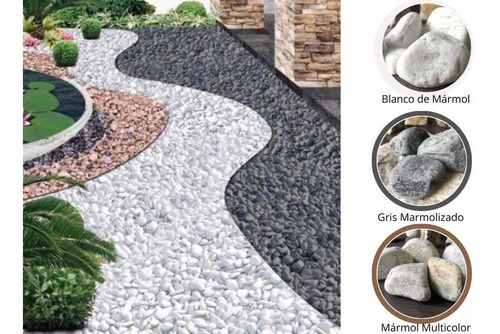 Piedra Blanca ,negra ,gris ,multicol - Decorativa-jardinería