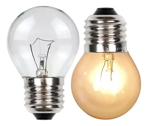 Kit 50 Lâmpada Bolinha 7w Incandescente 127v Varal De Luz Luz Branco-quente