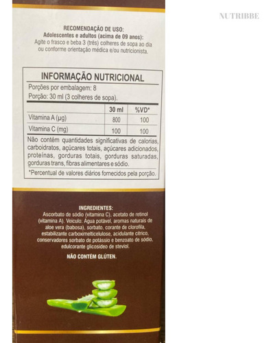 3 X Aloe Vera De 250ml Cada Com Vit A C Zero Açúcar