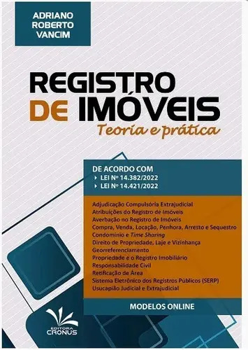 Registro De Imóveis Teoria E Prática, De Adriano Roberto Vancim. Editora Cronus, Capa Mole, Edição 1 Em Português, 2023