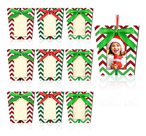 12 Pieces Christmas Picture Ornaments Xmas Photo Frame ...