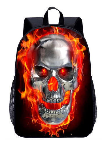 Mochila Escolar Amazon Hot Sale Con Estampado De Calaveras,
