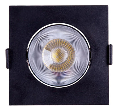 Punto LED cuadrado integrado de 5 W, luz fría direccionable, 6500 K, color negro, 110 V/220 V