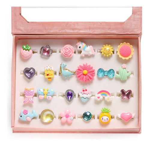 24 Anillos De Juguete Princesas Set Para Niñas Regalos