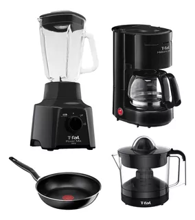 Combo T-fal Cafetera Licuadora Vidrio Exprimidor 40w Sartén