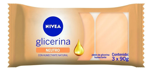 Jabón De Glicerina Neutro Nivea Flow Pack 3 X 90 Grs